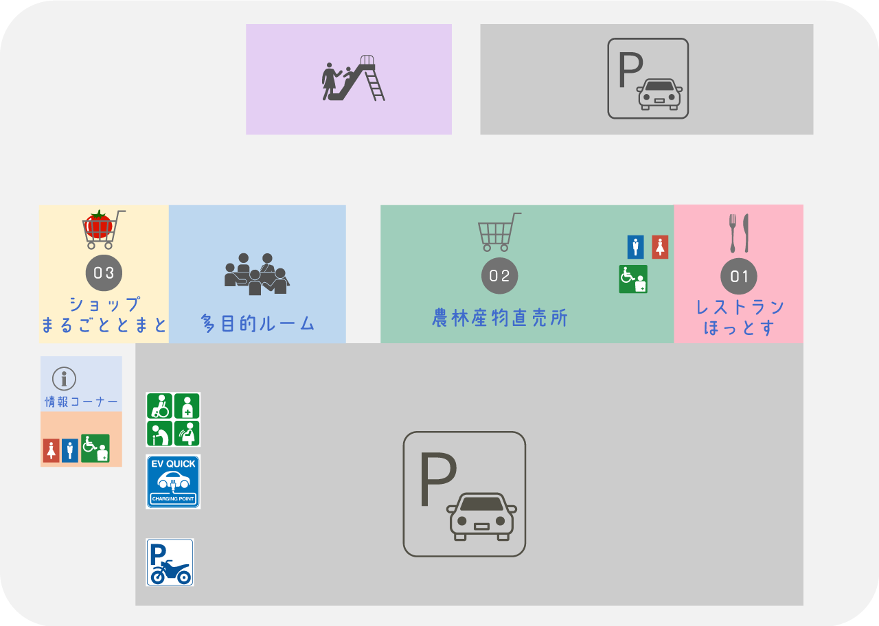 道の駅にちなん日野川の郷施設マップ