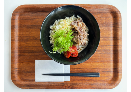 日南野菜の肉サラダ涼うどん